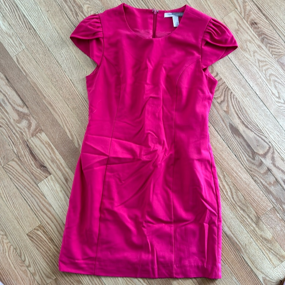 Cap sleeve hot pink dress